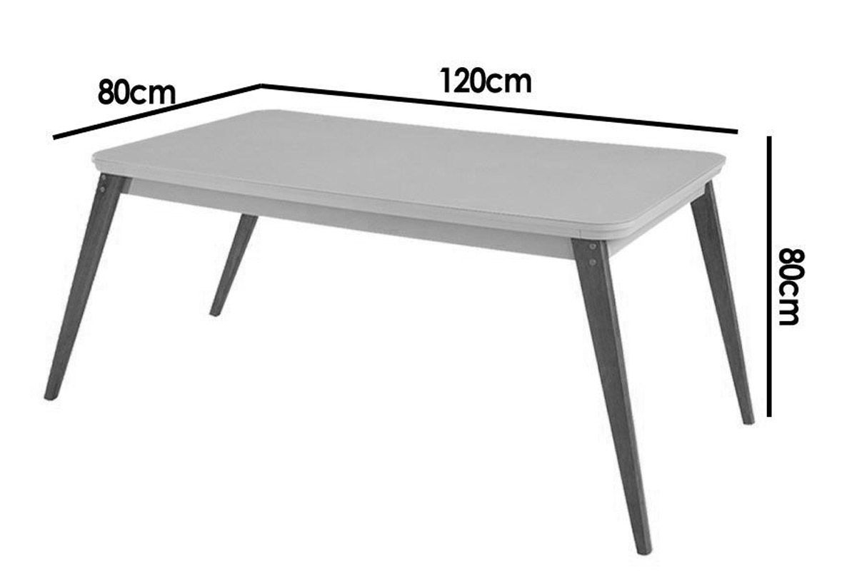 Sala Jantar Mesa Havana Tampo Curvo 120cm+4 Cadeiras Tilia Madeira - Rufato