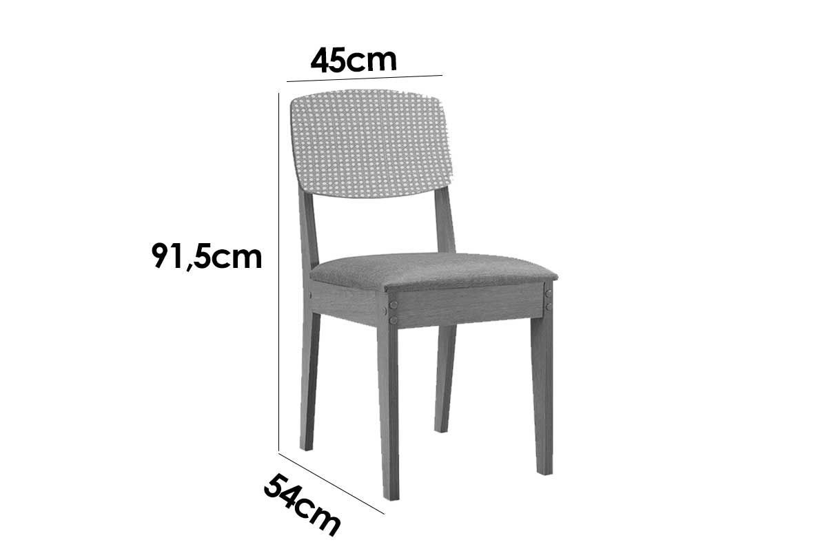 Sala Jantar Mesa Londrina Tampo c/ Vidro Curvo 120cm+4 Cadeiras Havana - Rufato