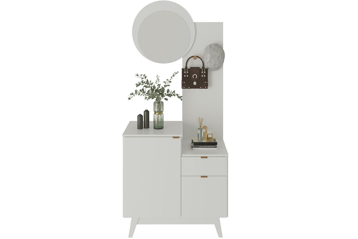 Aparador de Sala Jantar c/Pés AP2311 c/2 Portas 1 Gaveta e Espelho Tecno Mobili