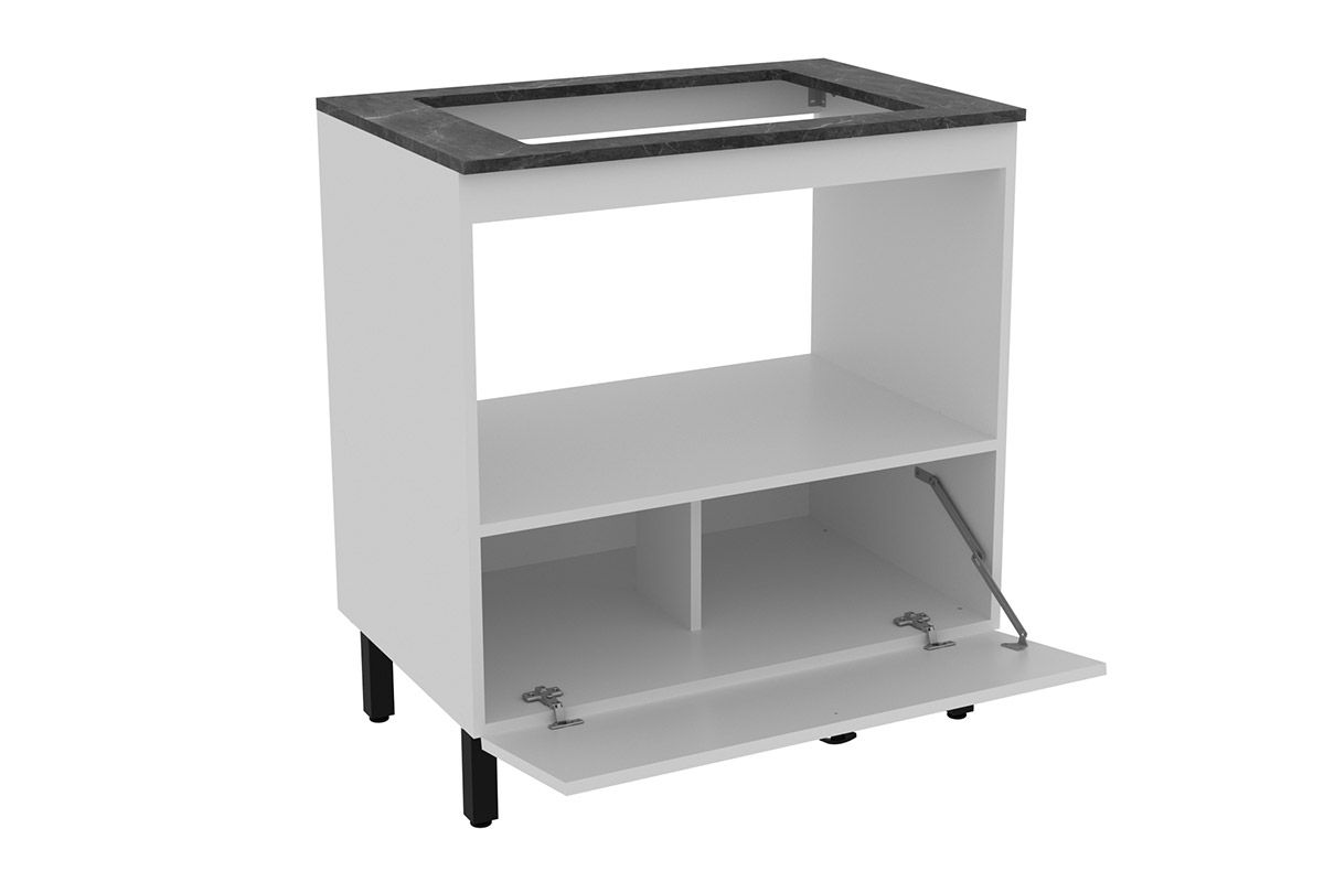 Balcão Cozinha Tecno Mobili p/ Cooktop c/Tampo BL3315 c/1 Porta e 1 Nicho 75cmBranco/Marmore Lunar Balcão Cozinha Tecno Mobili p/ Cooktop c/Tampo BL3315 c/1 Porta e 1 Nicho 75cmBranco/Marmore Lunar