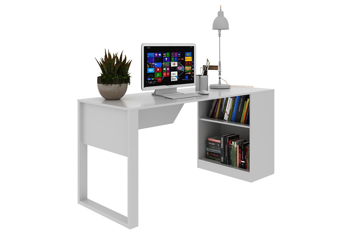 Mesa Computador ME4182 c/Prateleira Tecno MobiliBranco