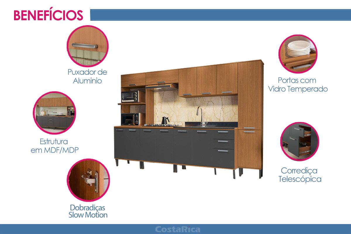 Cozinha Completa Kappesberg 7 Peças Linna C7P108