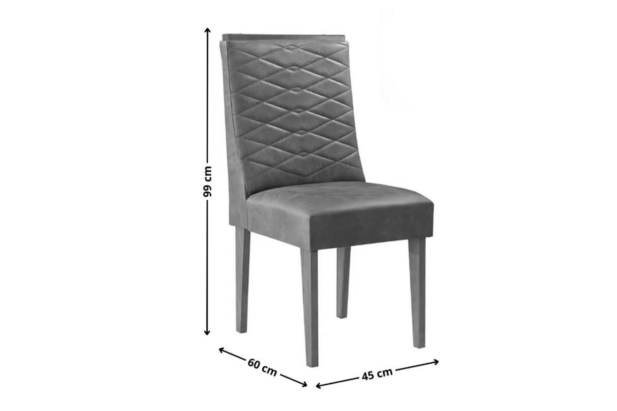 Sala Jantar Mesa Maldivas Tampo Curvo 180cm+6 Cadeiras Maldivas Madeira - Rufato