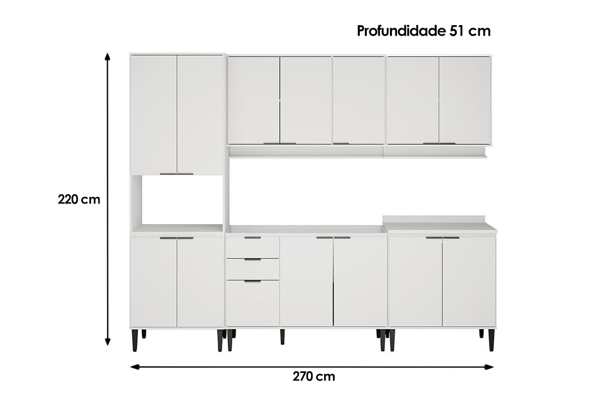 Cozinha Completa Carraro 5 Peças Alpha C5P129