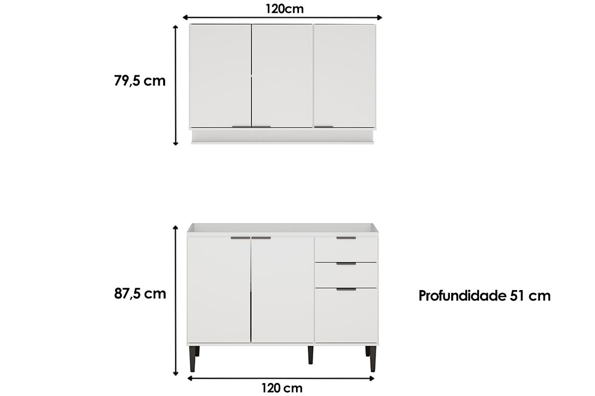 Cozinha Completa Carraro 2 Peças Alpha C2P51