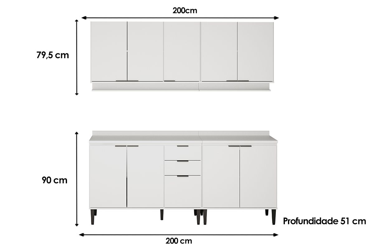 Cozinha Completa Carraro 4 Peças Alpha C4P177