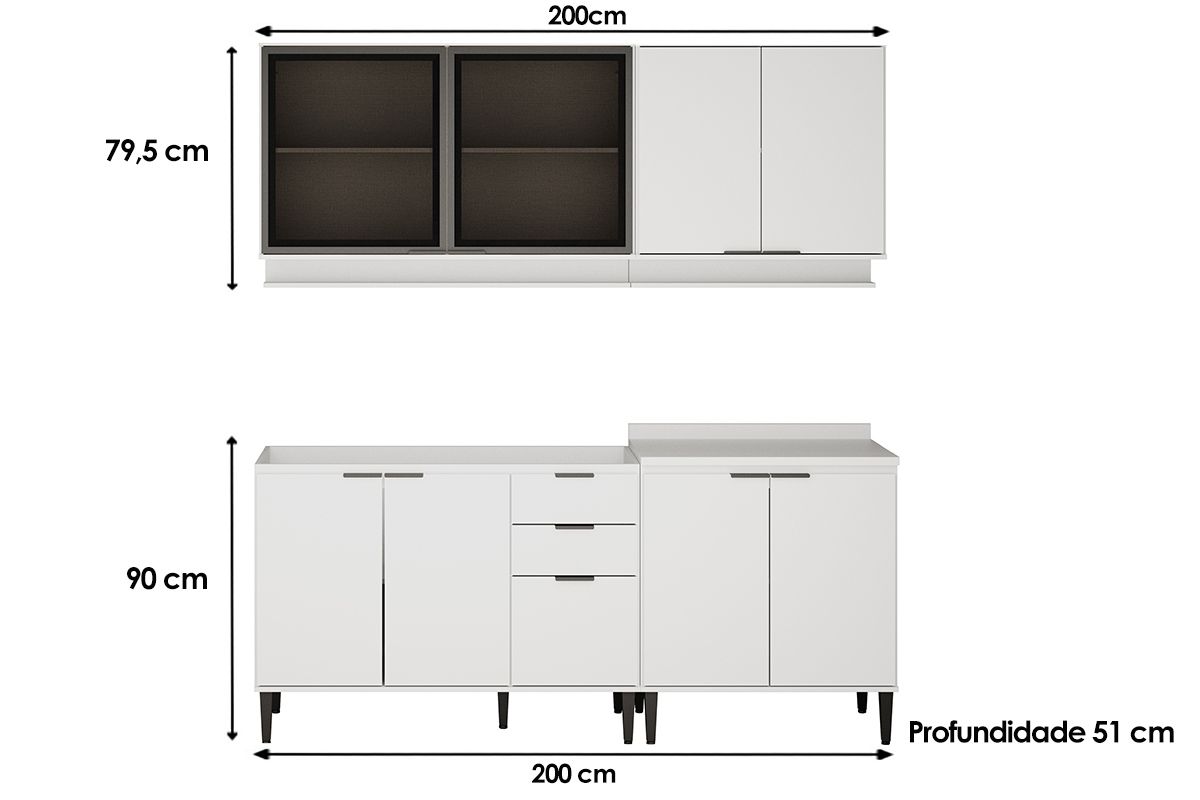 Cozinha Completa Carraro 4 Peças Alpha C4P178