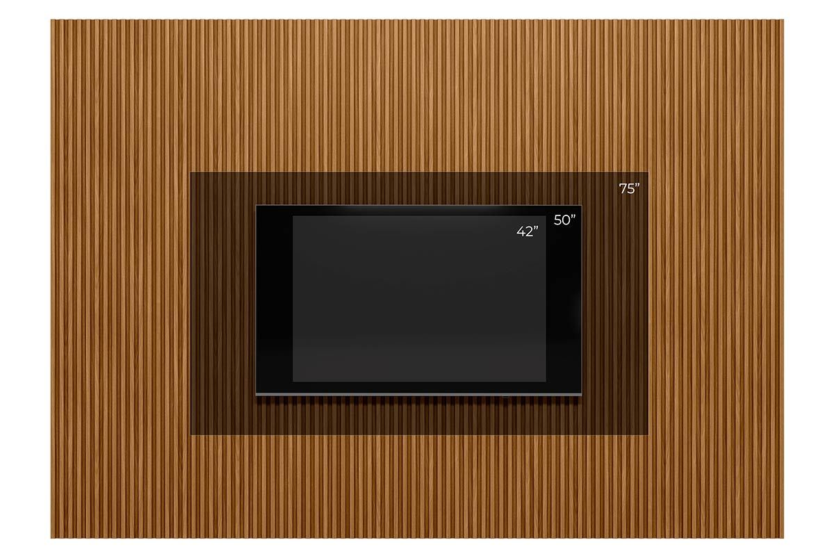 Painel Home p/ TV até 100 Pol Modular 3.0 Ripado 297x250cm Linea Brasil