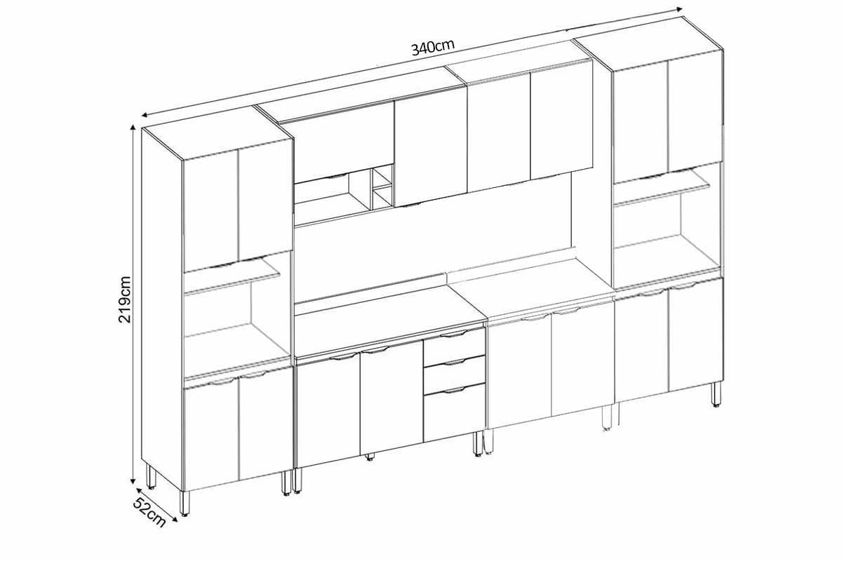 Cozinha Completa Demóbile 6 Peças Firenze C6P127