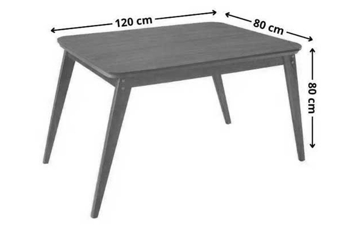Sala Jantar Mesa Havana Tampo Curvo 120cm+4 Cadeiras Dakota Madeira - Rufato