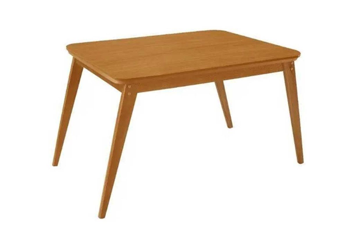 Sala Jantar Mesa Havana Tampo Curvo 120cm+4 Cadeiras Dakota Madeira - Rufato