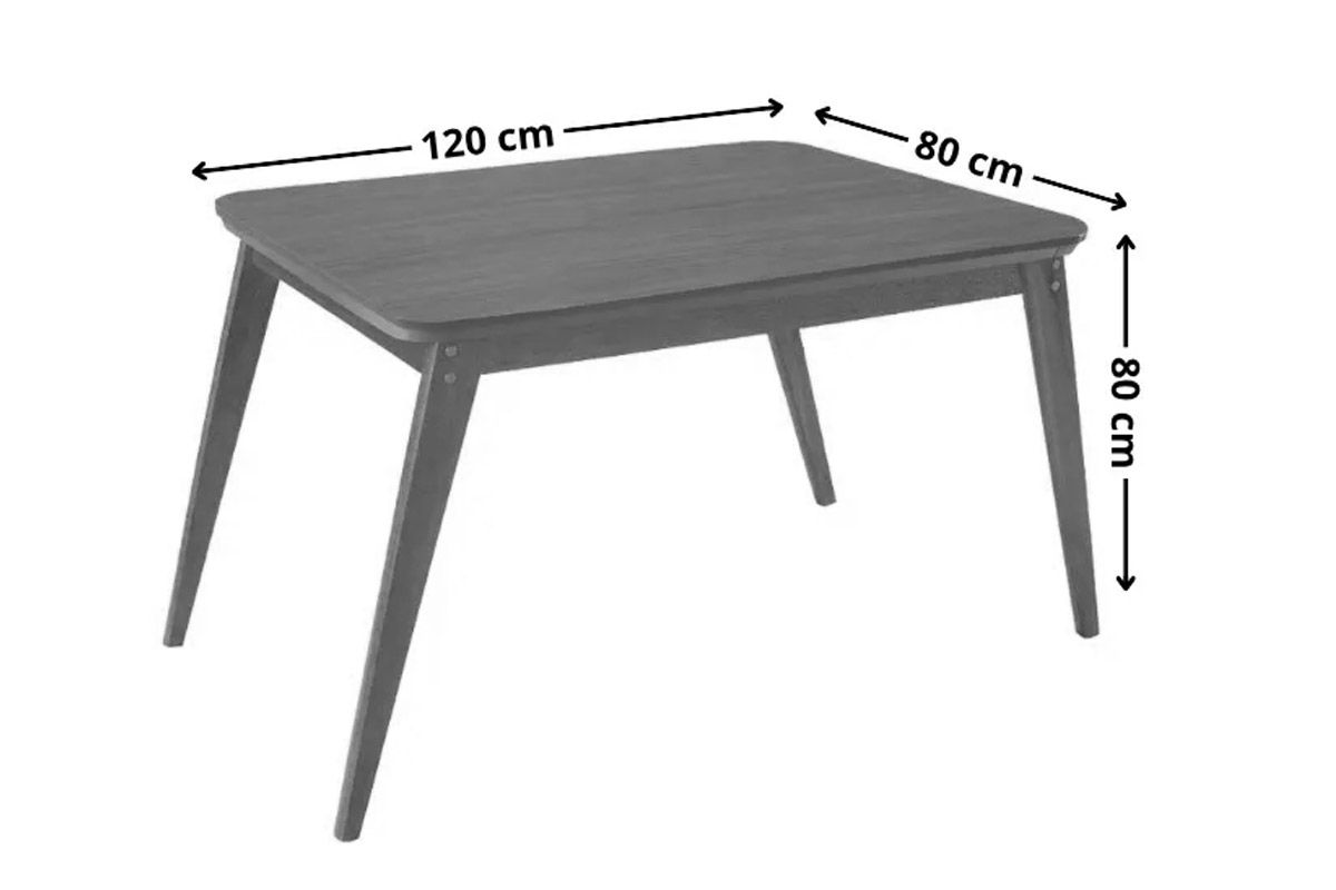 Sala Jantar Mesa Havana Tampo Curvo 120cm+4 Cadeiras Maldivas Madeira - Rufato