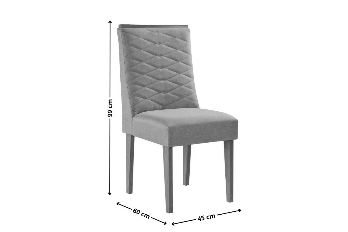 Sala Jantar Mesa Havana Tampo Curvo 120cm+4 Cadeiras Maldivas Madeira - Rufato