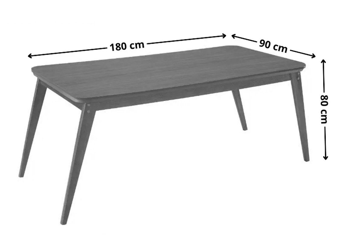 Sala Jantar Mesa Havana Tampo Curvo 180cm+6 Cadeiras Maldivas Madeira - Rufato