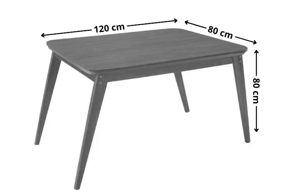 Sala Jantar Mesa Havana Tampo Curvo 120cm+4 Cadeiras Havana - Rufato