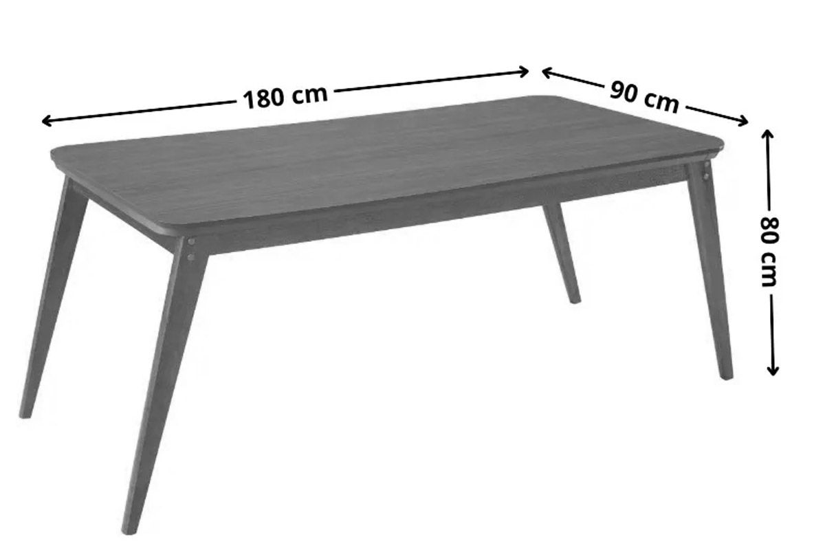 Sala Jantar Mesa Havana Tampo Curvo 180cm+6 Cadeiras Pietá Madeira - Rufato