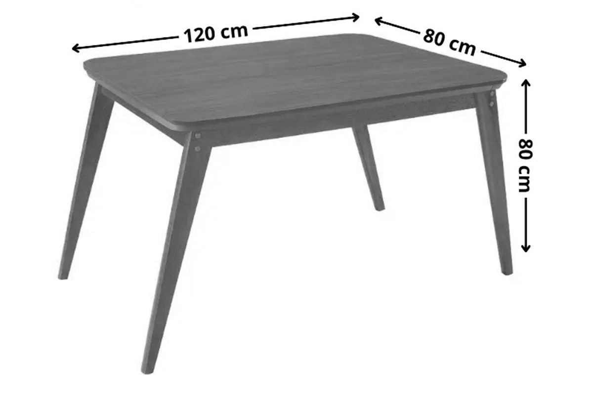Sala Jantar Mesa Havana Tampo Curvo 120cm+4 Cadeiras Pietá Madeira - Rufato