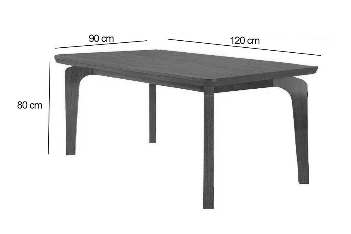 Sala Jantar Mesa Londrina Tampo Curvo 120cm+4 Cadeiras Maldivas Madeira - Rufato
