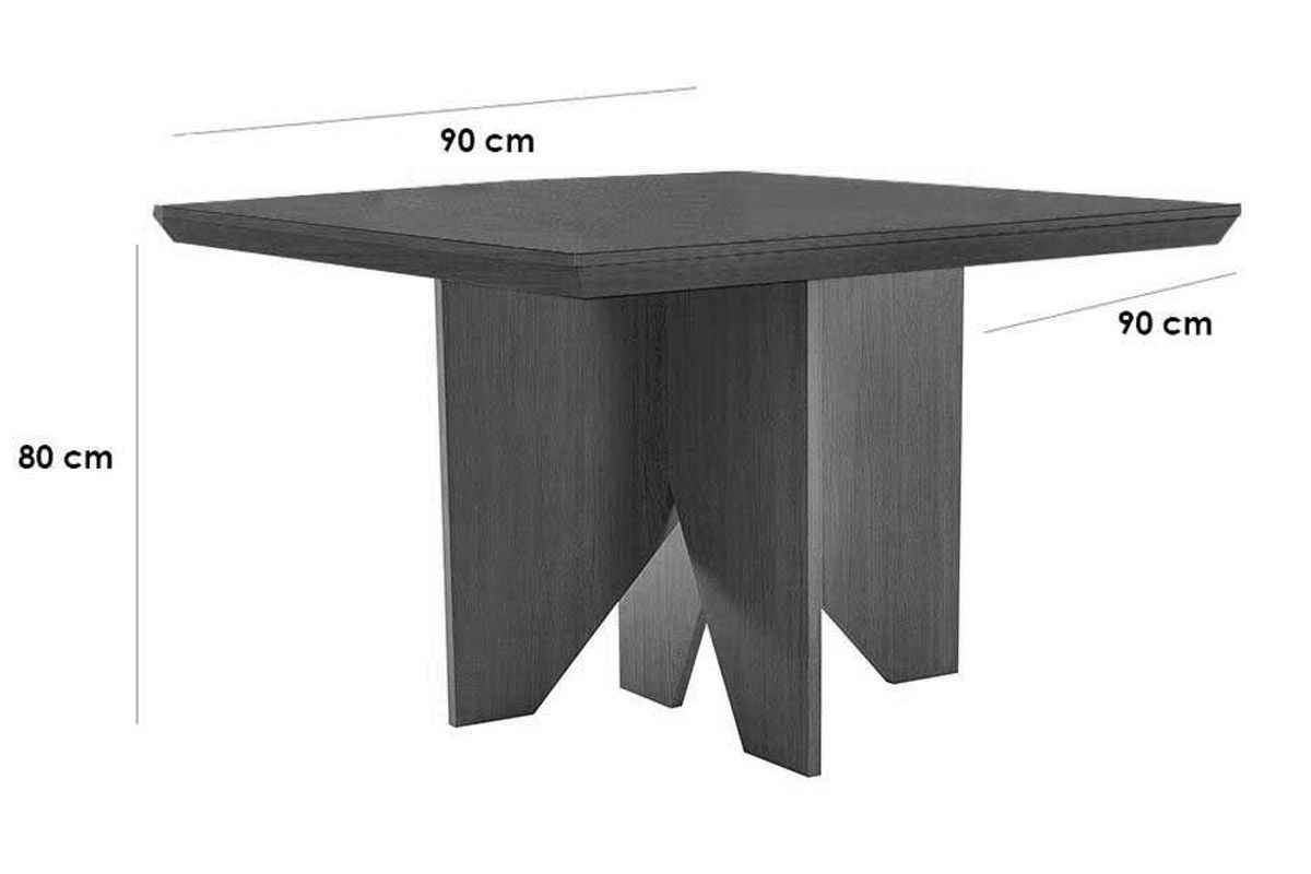 Sala Jantar Mesa Nevada Tampo Curvo 90cm+4 Cadeiras Dakota Madeira - Rufato