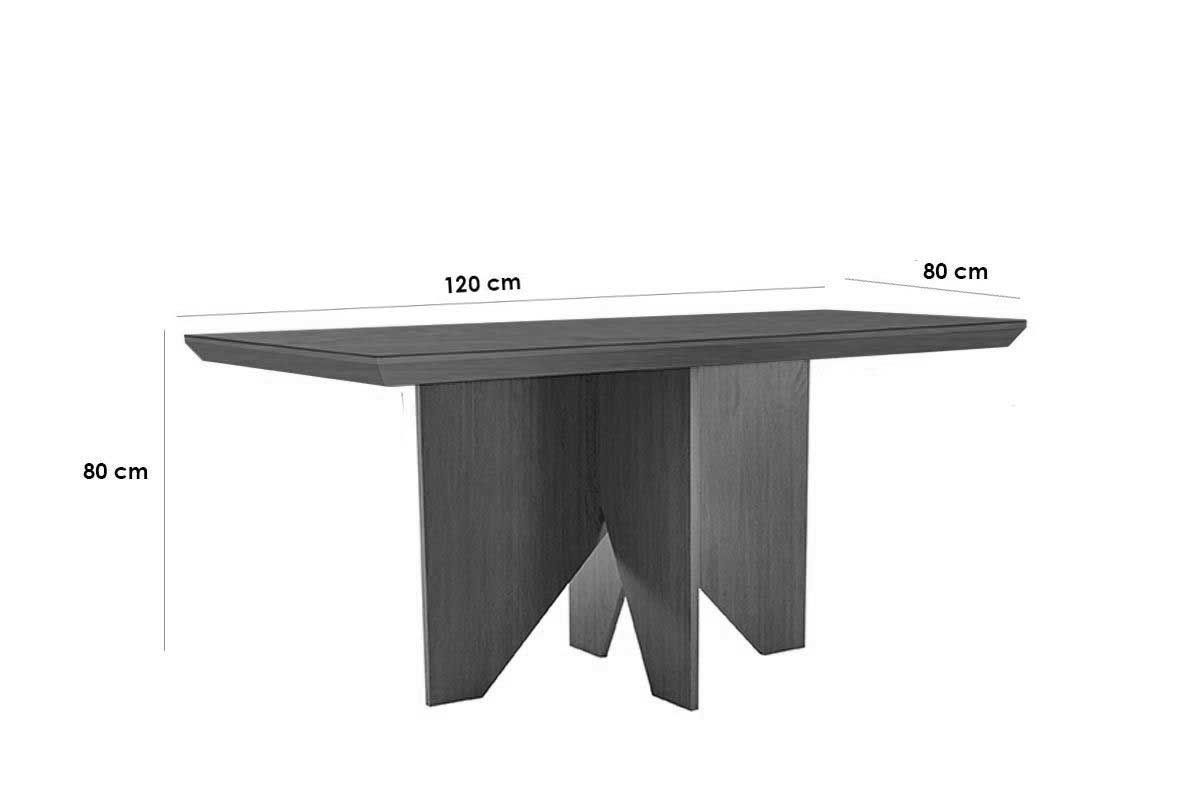 Sala Jantar Mesa Nevada Tampo Curvo 120cm+4 Cadeiras Pietá Madeira - Rufato
