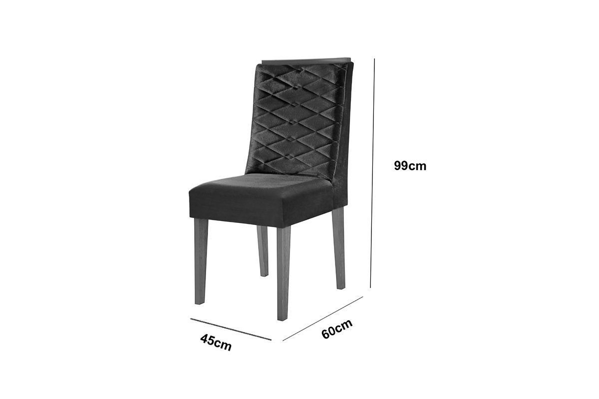 Sala Jantar Mesa Nevada Tampo Curvo 90cm+4 Cadeiras Dafne Madeira - Rufato