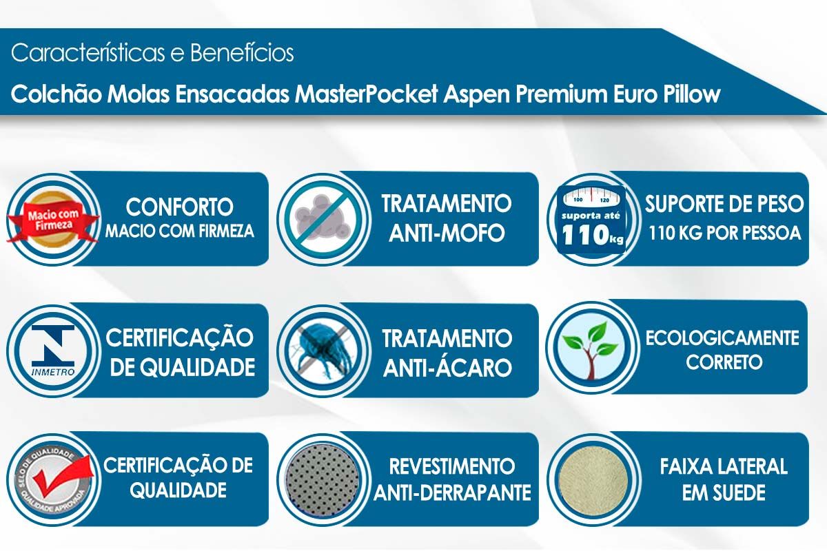 Colchão Molas Ensacadas Probel Aspen Colchão Molas Ensacadas Probel Aspen
