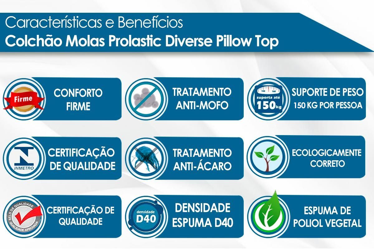 Colchão Molas Prolastic Probel Diverse Colchão Molas Prolastic Probel Diverse