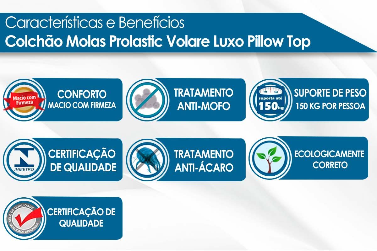 Colchão Molas Prolastic Probel Volare Luxo Colchão Molas Prolastic Probel Volare Luxo
