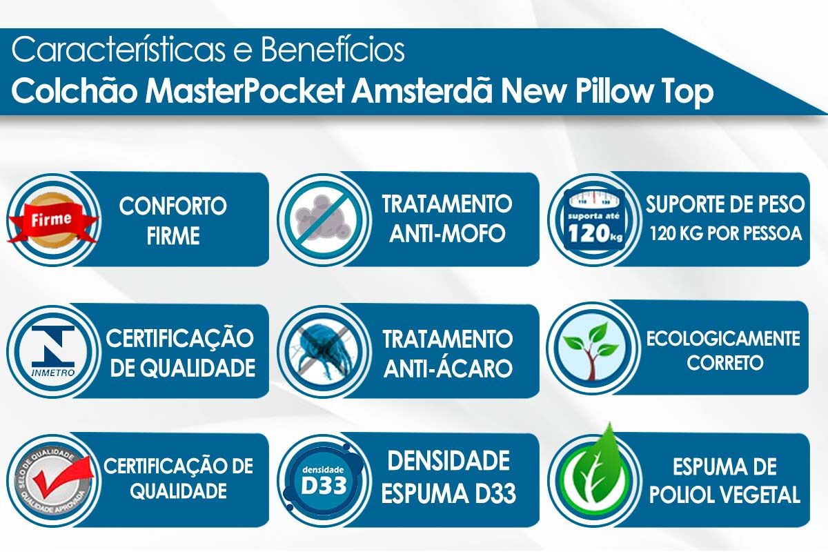 Colchão Molas Ensacadas Probel Amsterdã Colchão Molas Ensacadas Probel Amsterdã