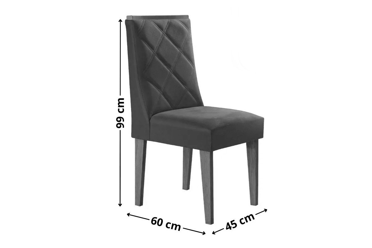 Sala Jantar Mesa Pietá Tampo Curvo 120cm+4 Cadeiras Pietá Madeira - Rufato