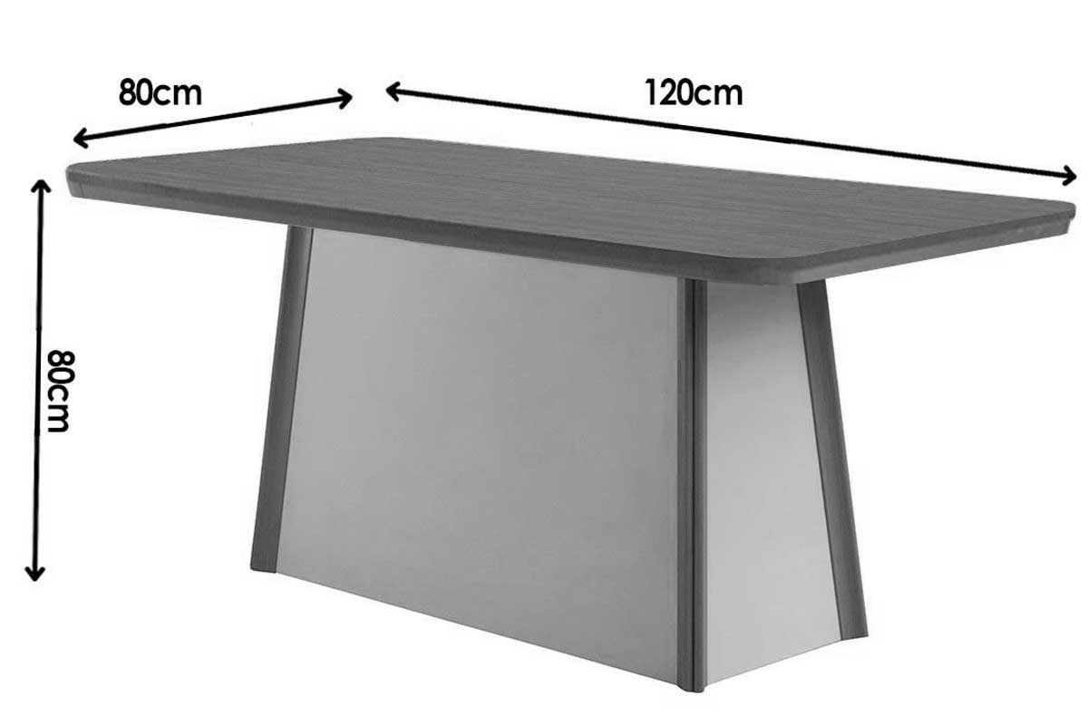 Sala de Jantar Completa Tilia c/ Tampo Madeirado Canto Curvo 120x80cm e 4 Cadeiras Maldivas Madeira Maciça - Rufato