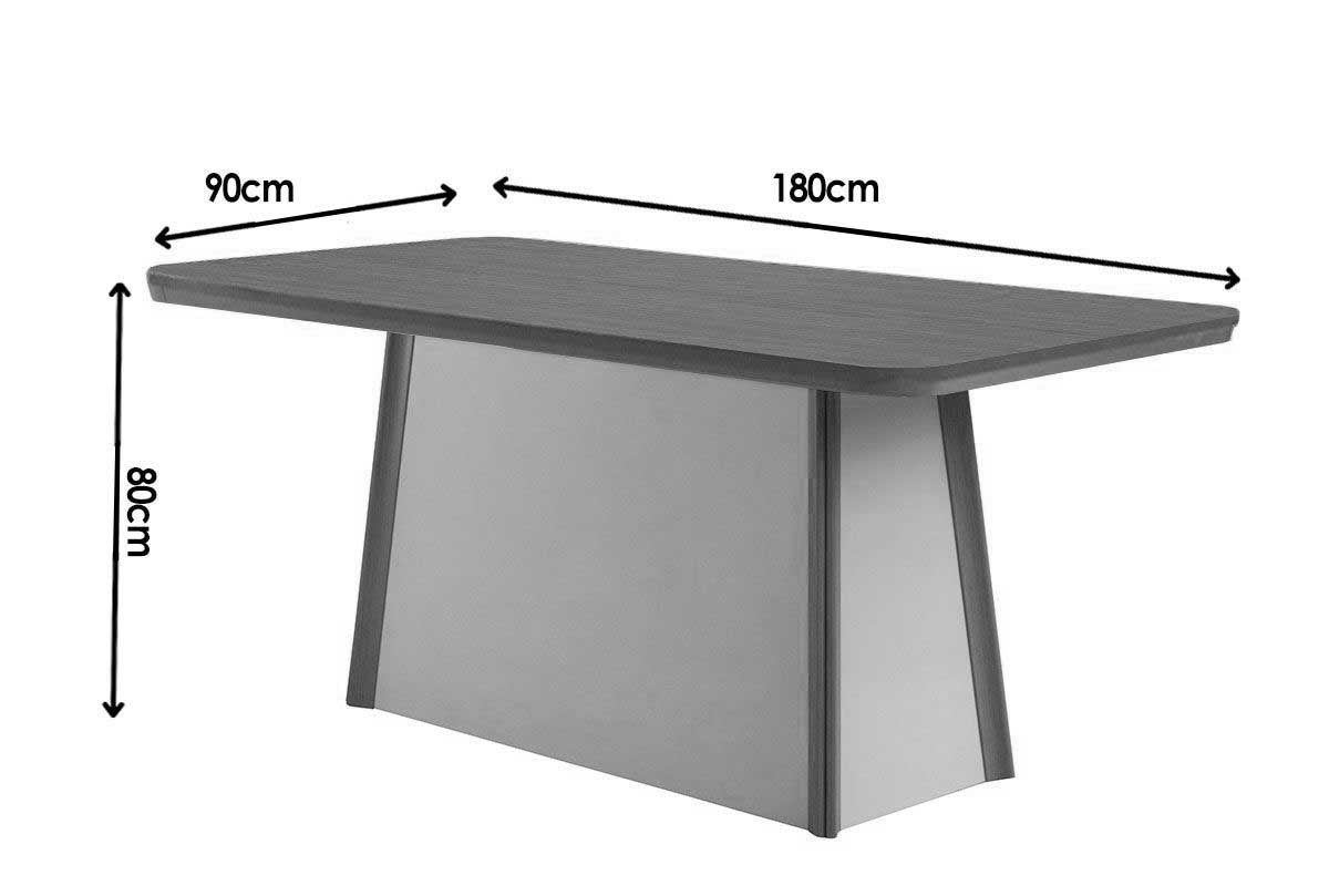Sala de Jantar Completa Tilia c/ Tampo Madeirado Canto Curvo 180x90cm e 6 Cadeiras Tilia Madeira Maciça - Rufato