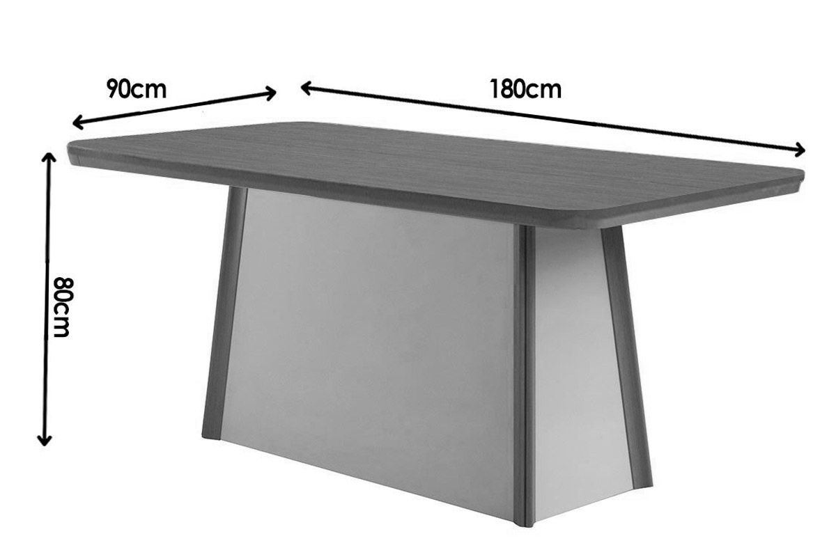 Sala de Jantar Completa Tilia c/ Tampo Madeirado Canto Curvo 180x90cm e 6 Cadeiras Dafne Madeira Maciça - Rufato