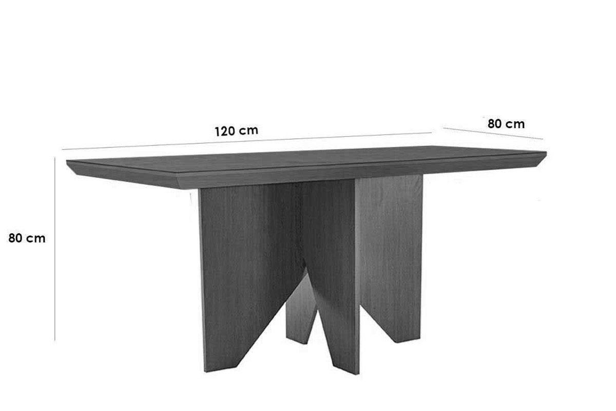 Sala Jantar Mesa Nevada Curvo 120cm + 4 Cadeiras Maldivas Madeira - Rufato