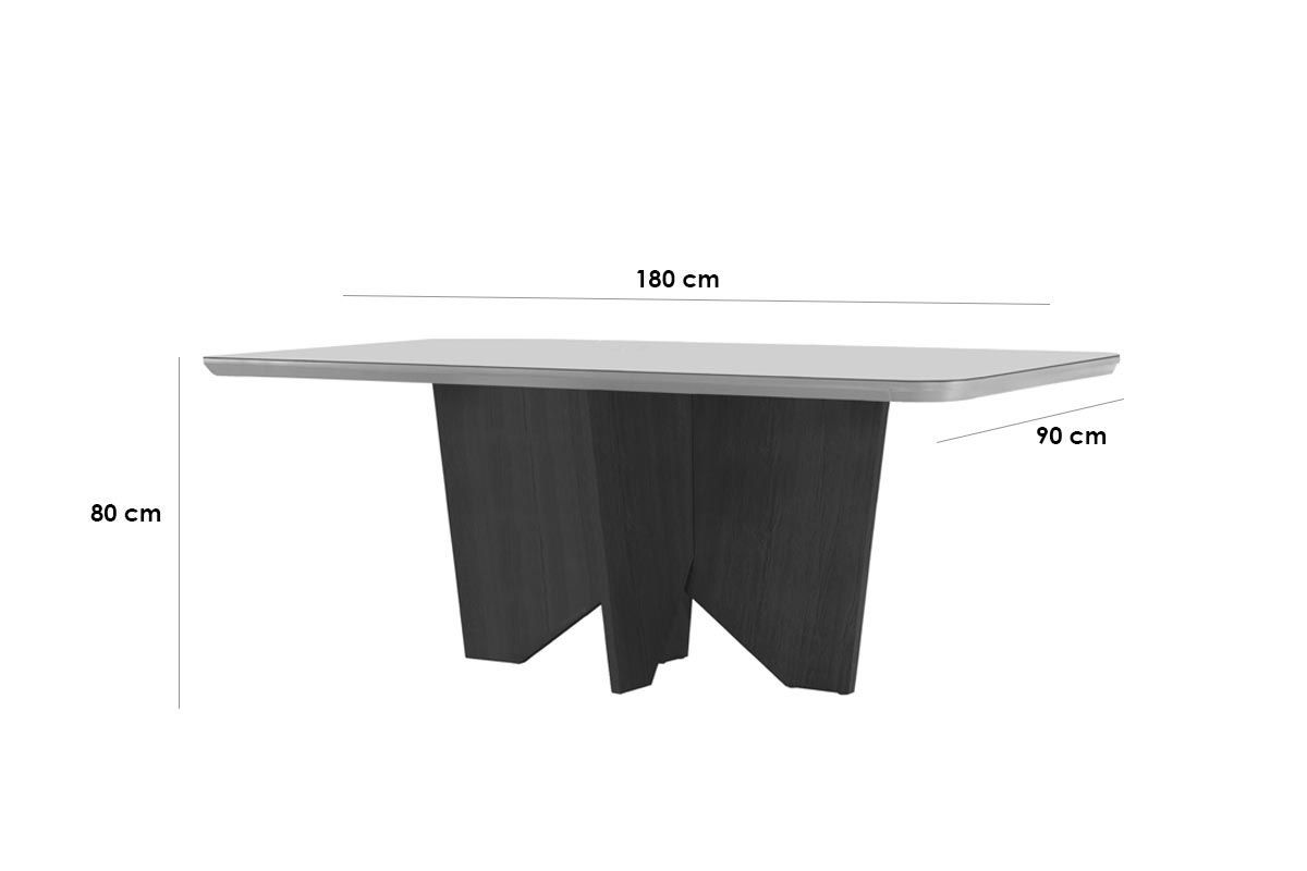 Sala Jantar Mesa Nevada Curvo 180cm + 6 Cadeiras Havana - Rufato