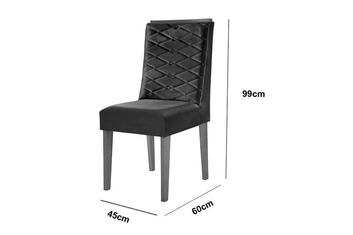 Sala Jantar Mesa Nevada Curvo 180cm + 6 Cadeiras Dafne Madeira - Rufato