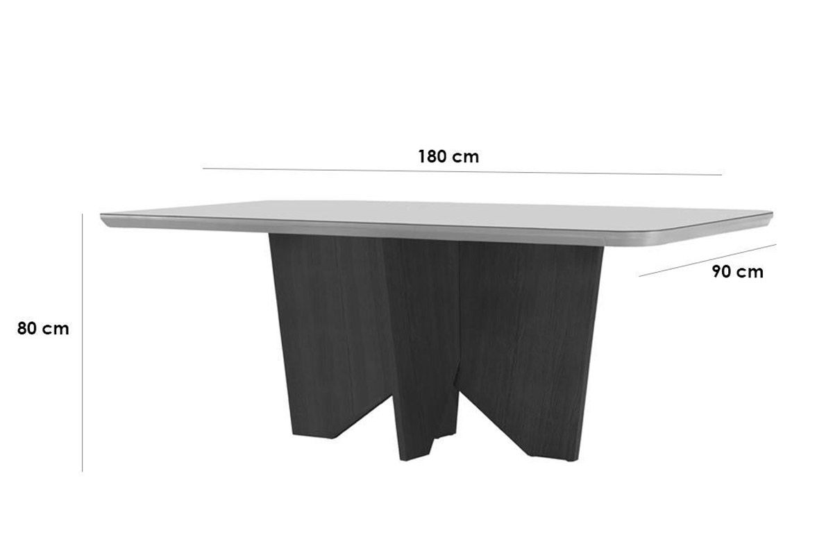 Sala Jantar Mesa Nevada Curvo 180cm + 6 Cadeiras Tilia Madeira - Rufato