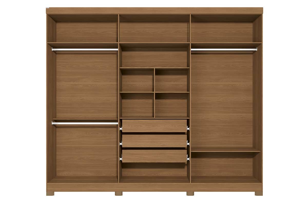 Guarda Roupa Casal 6 Portas (2 c/Espelho) e 3 Gavetas c/Pés CB01T580 Kappesberg