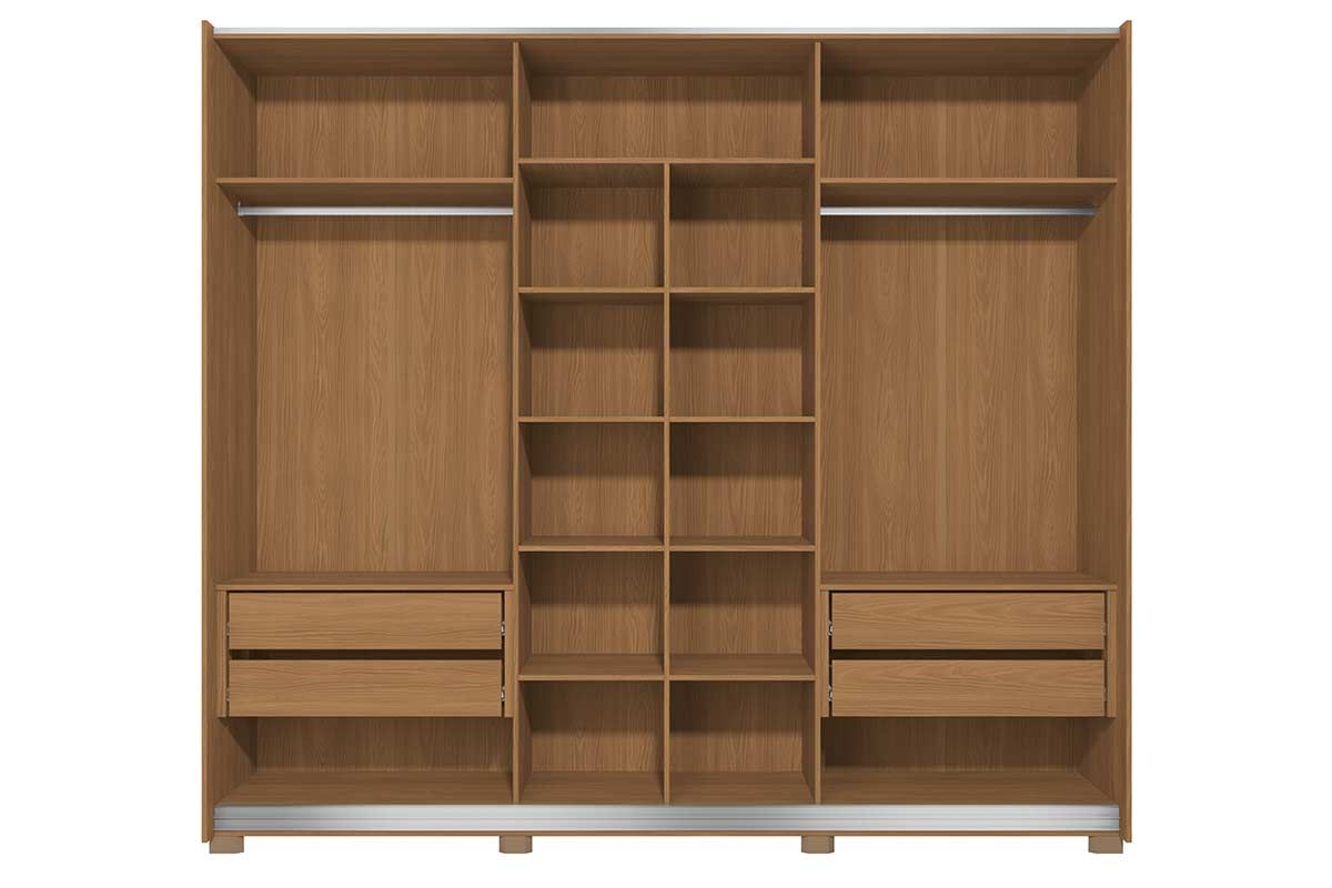 Guarda Roupa Casal 3 Portas de Correr e 4 Gavetas c/Pés CB03T582 Kappesberg