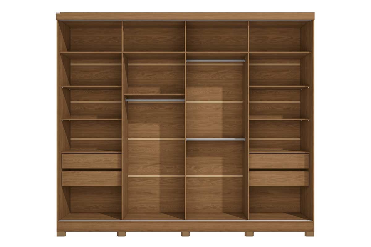 Guarda Roupa Casal 2 Portas de Correr e 4 Gavetas c/Pés CB03T583 Kappesberg Guarda Roupa Casal 2 Portas de Correr e 4 Gavetas c/Pés CB03T583 Kappesberg