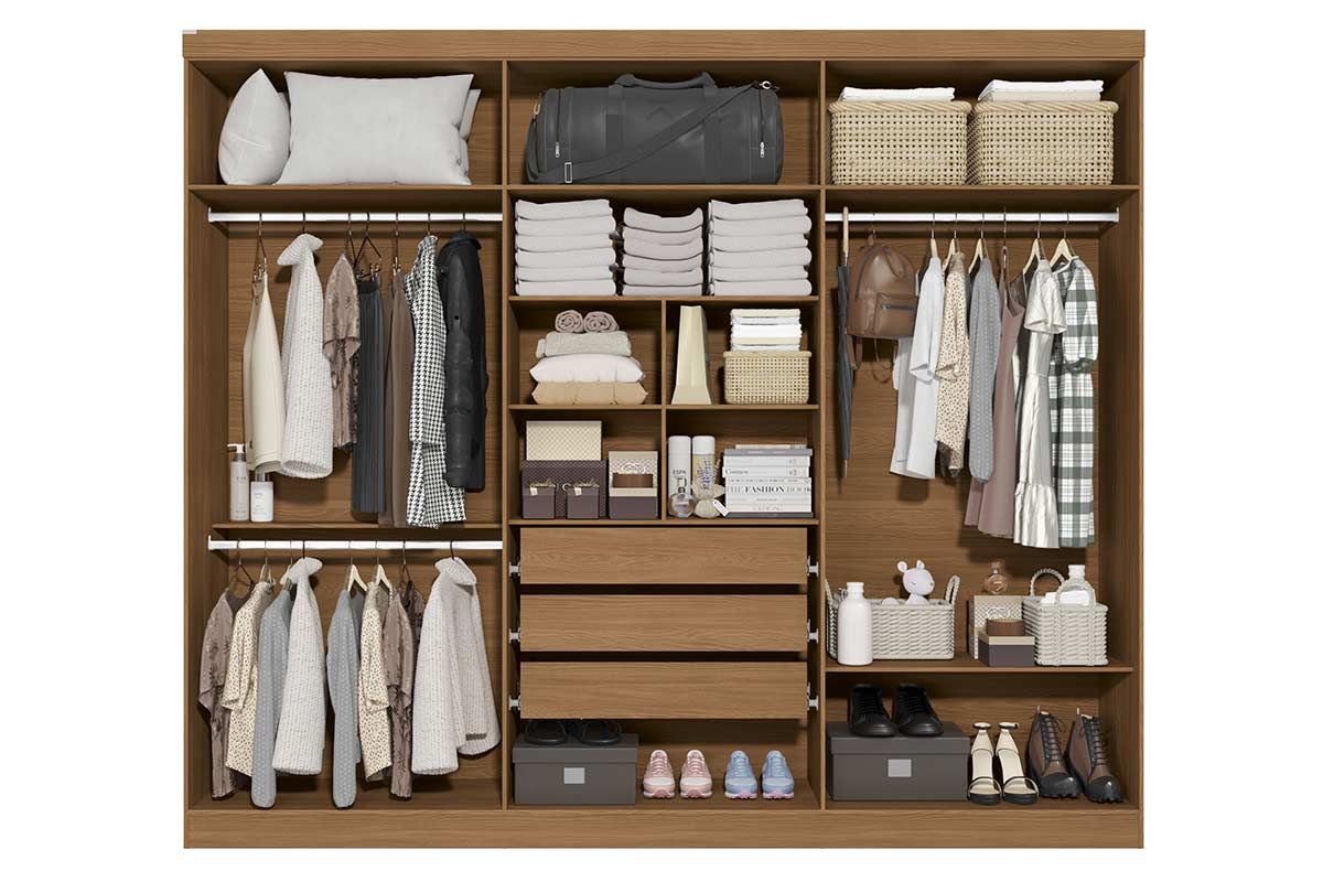 Guarda Roupa Casal 6 Portas e 3 Gavetas T580 Kappesberg