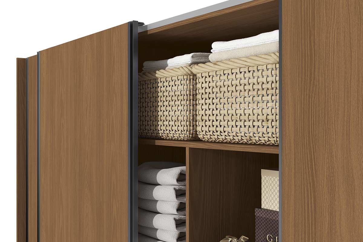 Guarda Roupa Casal 3 Portas de Correr e 4 Gavetas T582 Kappesberg