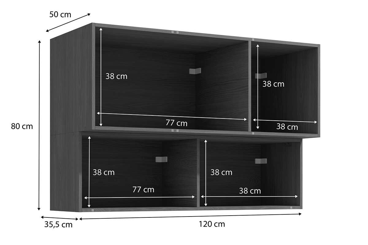 Armário Aéreo Cozinha Kappesberg Vibra T651 c/4 Portas c/Vidro 120cm