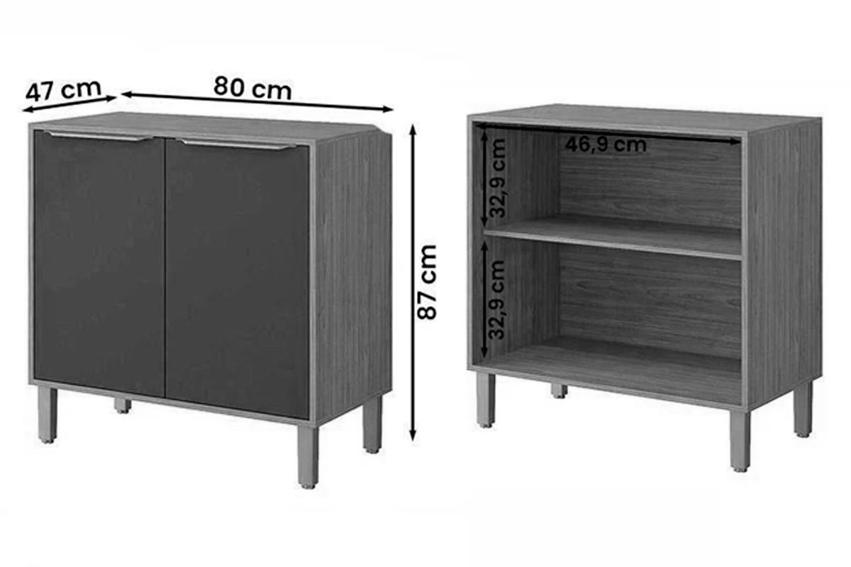 Balcão Cozinha MGM Brilhante p/ Cooktop c/2 Portas 80cm Balcão Cozinha MGM Brilhante p/ Cooktop c/2 Portas 80cm