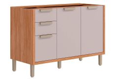 Balcão Cozinha MGM s/ Tampo Estela c/2 Portas e 3 Gavetas 120cm