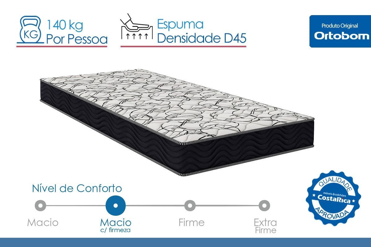 Cama Box Baú CRC +Colchão D45 Airtech150 Ortobom
