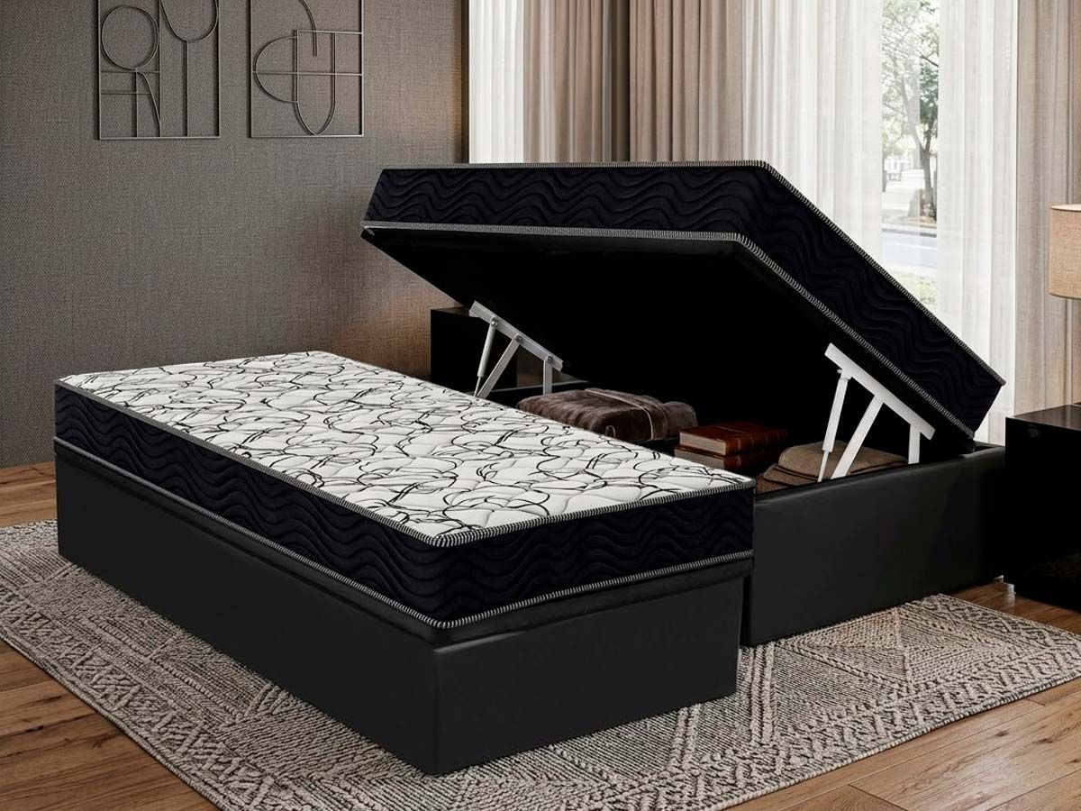 Cama Box Baú CRC +Colchão D45 Airtech150 Ortobom