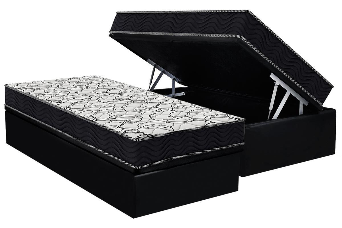 Cama Box Baú CRC +Colchão D45 Airtech150 Ortobom