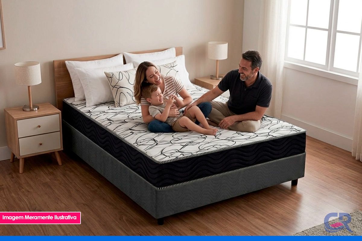 Cama Box CRC +Colchão Ortopédico D45 Airtech150 Ortobom