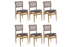 Cadeira Jantar Stela 1CMM013CA Premium Madeira Maciça Kit 6 Un Kappesberg